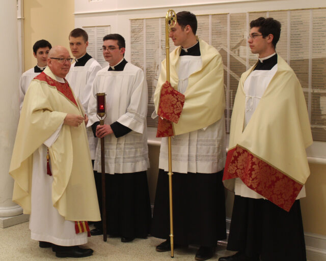 Chrism Mass 2019 at Holy Cross in Dover. Dialog photo/Joseph P. Owens seminarians