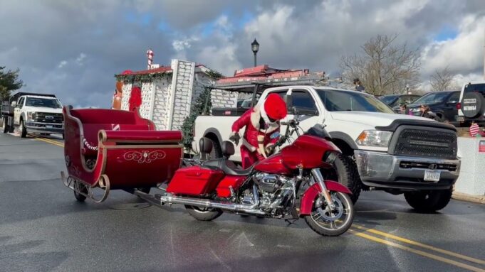 ‘Motorcycle Santa’ roars into St. Elizabeth School to bring holiday cheer to sick children, their families: Video, photo gallery