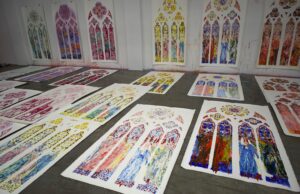 New stained-glass designs for Notre Dame Cathedral in Paris now on display amid ongoing debate