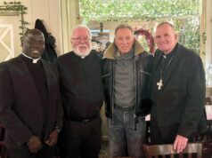 Bishop and The Boss: Bruce Springsteen has lunch with Trenton Bishop David M. O’Connell at Federici’s in Freehold, N.J.