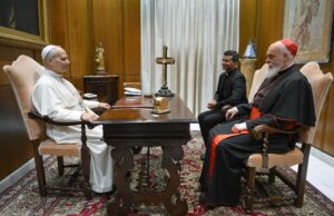 Tehran archbishop Cardinal Dominique Mathieu evacuated from Iran meets Pope Leo in Rome: ‘Pray for conversion of hearts’