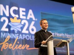 Healing the human heart, particularly of the young, is the job of Catholic educators, Bishop Andrew H. Cozzens says in convention keynote