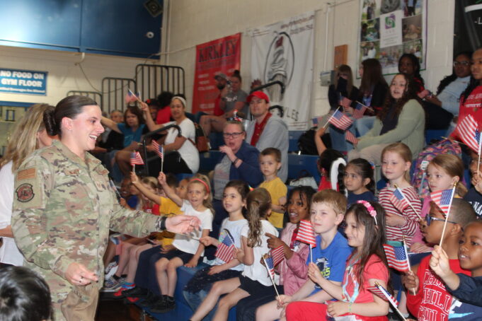 Lots of hugs, a few tears as St. Peter the Apostle School teacher SSgt. Sara McVey returns after deployment