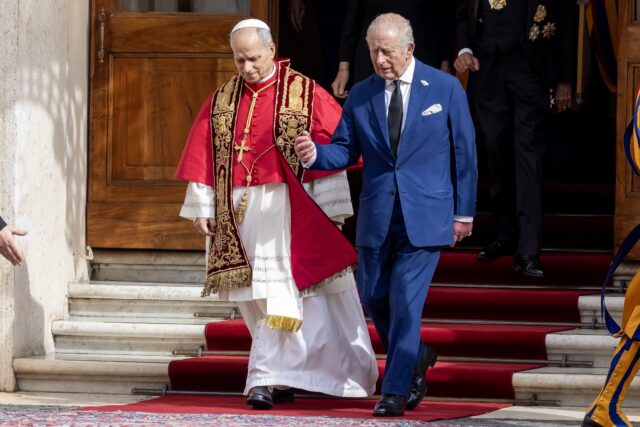 POPE LEO XIV WITH KING CHARLES