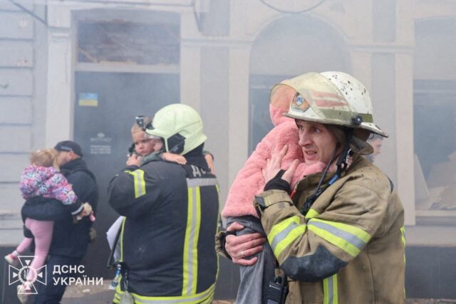 RUSSIAN DRONE STRIKE UKRAINE KINDERGARTEN