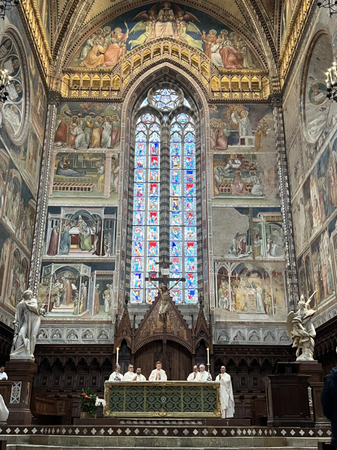 Diocese of Wilmington pilgrim group celebrates Mass in Cathedral of Orvieto with Bishop Koenig and five priests from the diocese