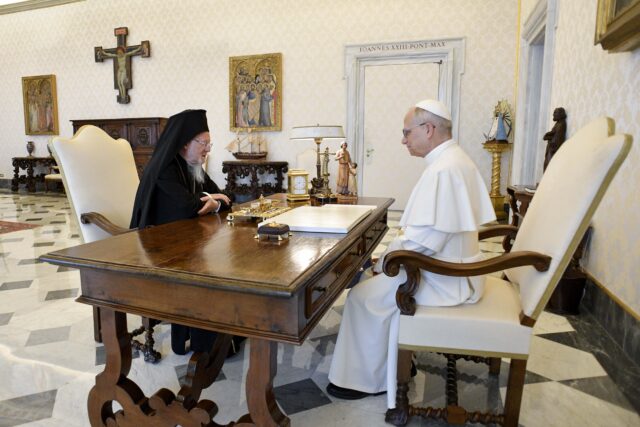 POPE LEO XIV AND ORTHODOX PATRIARCH BARTHOLOMEW