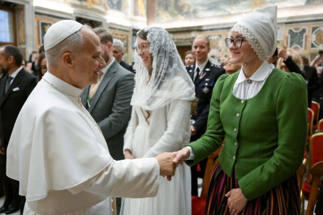 POPE LEO XIV WITH PILGRIMS FROM LATVIA