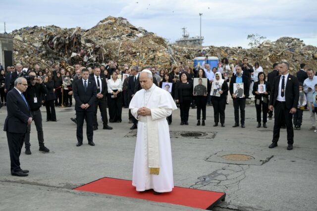 POPE LEO XIV MEMORIAL BEIRUT PORT