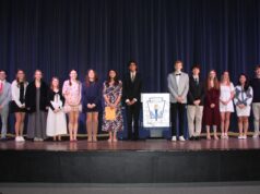 Saints Peter and Paul High School in Easton, Maryland, welcomes nine new members at National Honor Society induction
