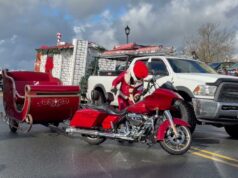 ‘Motorcycle Santa’ roars into St. Elizabeth School to bring holiday cheer to sick children, their families: Video, photo gallery