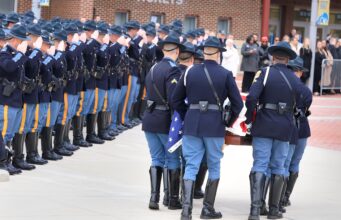 Law enforcement, community members descend on Delaware’s Bob Carpenter Center, pay respects to slain Cpl. Matthew ‘Ty’ Snook