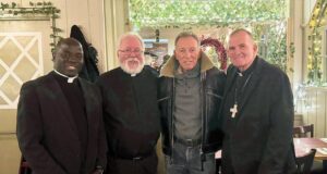 Bishop and The Boss: Bruce Springsteen has lunch with Trenton Bishop David M. O’Connell at Federici’s in Freehold, N.J.