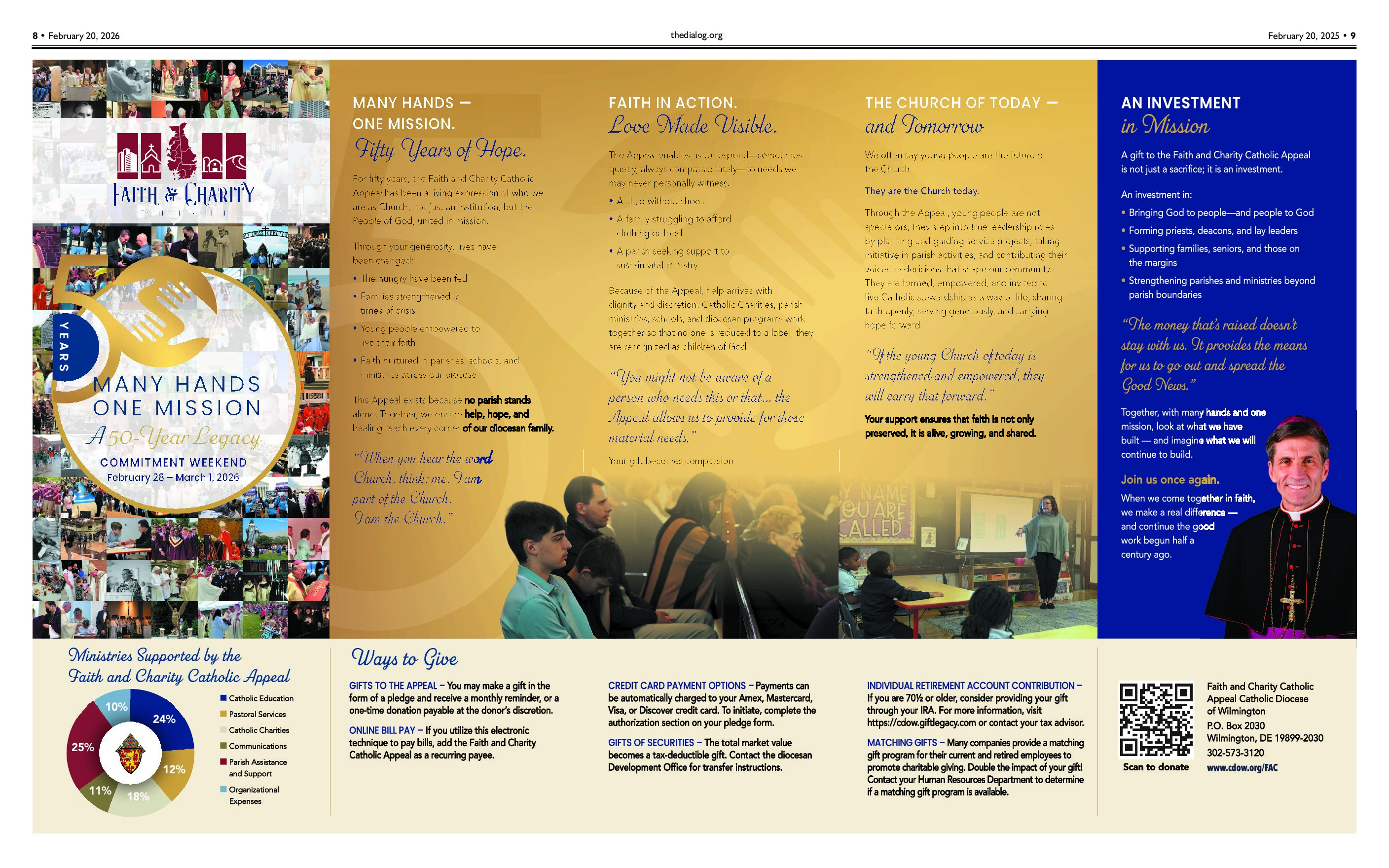 ‘Many Hands, One Mission:’ Commitment weekend for Faith and Charity Catholic Appeal Feb. 29-March 1 in Diocese of Wilmington — Bishop William E. Koenig