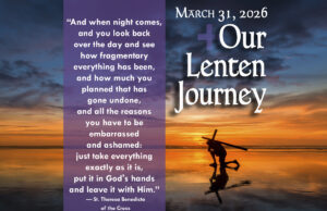Our Lenten Journey, March 31, 2026
