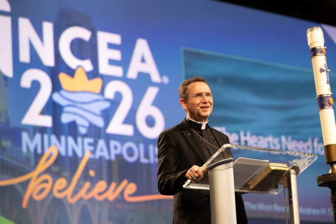 Healing the human heart, particularly of the young, is the job of Catholic educators, Bishop Andrew H. Cozzens says in convention keynote