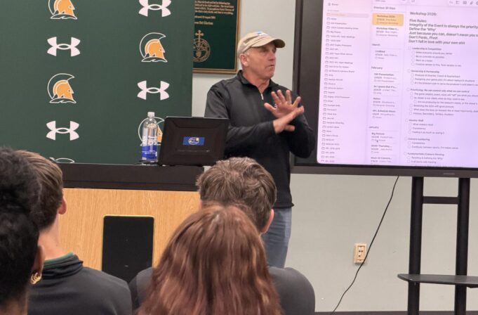 Monday Night Football television director Artie Kempner shares experiences, advice with Saint Mark’s High School students