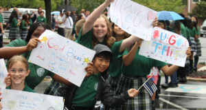 Delaware ‘thank you ride’ done for and by first responders lights up a solemn day for Dover school children at Holy Cross School