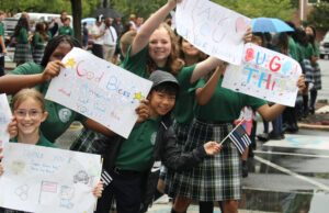 Delaware ‘thank you ride’ done for and by first responders lights up a solemn day for Dover school children at Holy Cross School