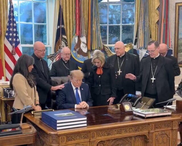 WHITE HOUSE GOLKA BISHOPS PRAY OVER TRUMP